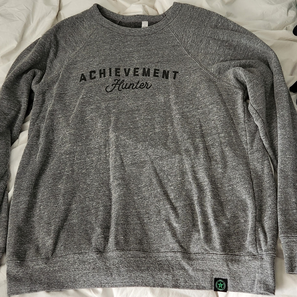 Achievement Hunter Gray Long Sleeve Crew Neck Sweater